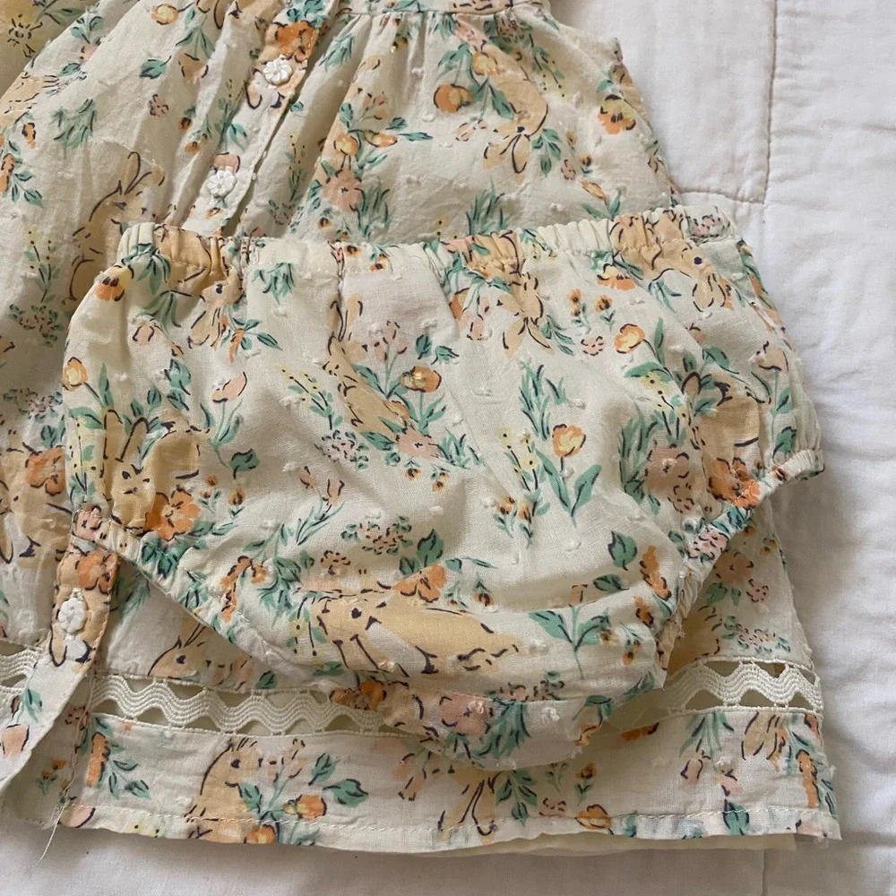 Haute hippie bunny matching flowy top with bloomers perfect for Easter/Spring - Picture 8 of 8